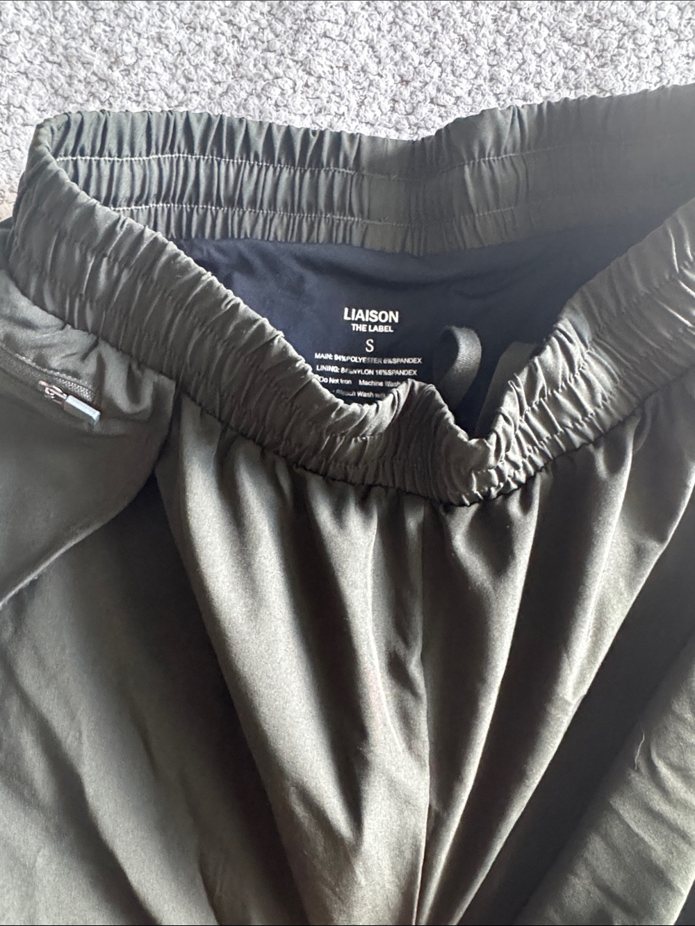 Liaison The Label green running shorts